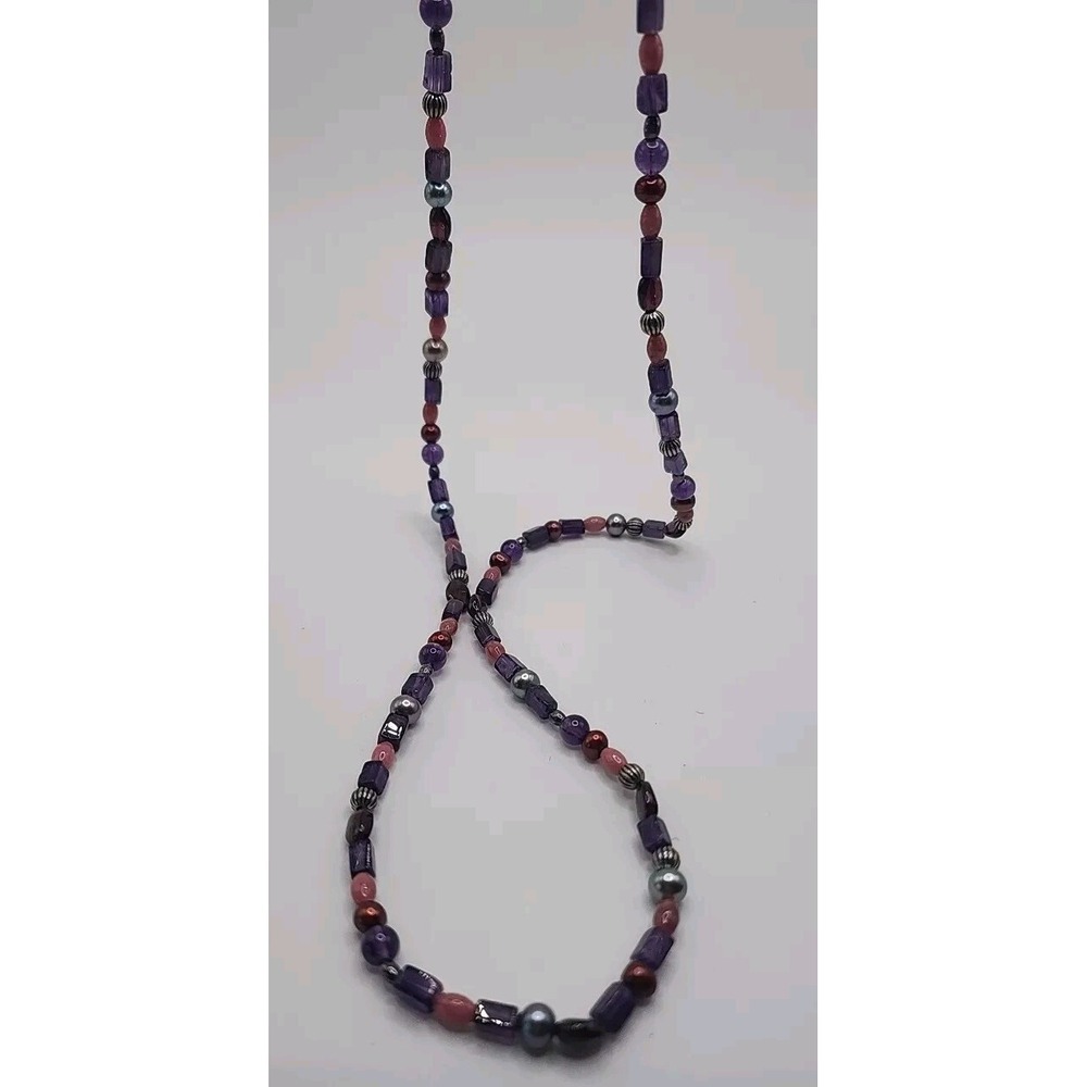 Vintage Carolyn Pollack QVC Southwest Amethyst Rhodonite Raspberry Pearl Bead... - Picture 6 of 12